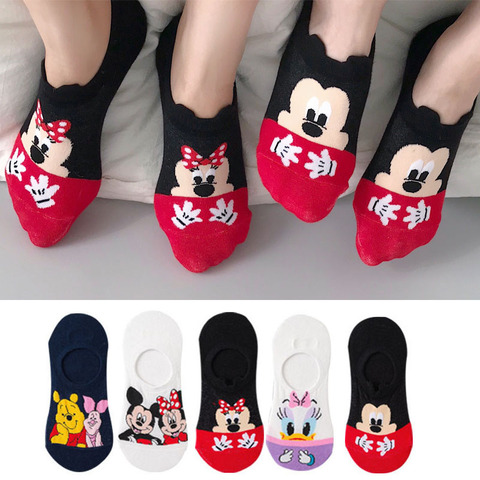 5 Pairs/Lot summer Casual Cute women Socks animal Cartoon Mouse Duck socks Cotton invisible funny socks size 35-41Dropshipping ► Photo 1/6