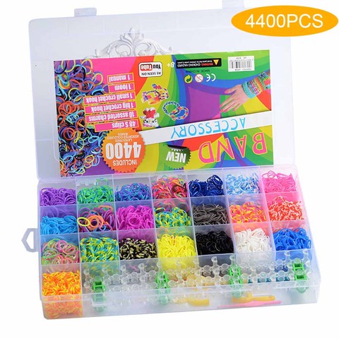600PCS R Colorful Loom Bracelet Rubber Bands Kits Craft Toys with