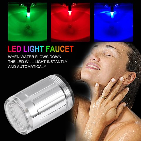 New Creative Kitchen Bathroom Light-Up LED Faucet Colorful Changing Glow Nozzle Shower Head Water Tap Filter No Battery Supply ► Photo 1/6