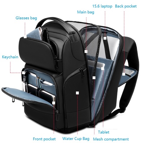 Waterproof Laptop Backpack 15.6 15 inch men Black Large Backpack Bag Outdoor Travel Back pack male Big Traveling bag 2022 ► Photo 1/6