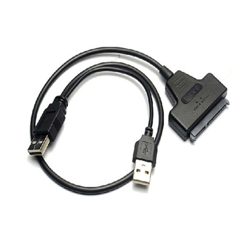 7+15 Pin Two Ports USB 2.0 To Sata Adapter Cable For 2.5  Inches External SSD HDD Hard Disk Drive Converter ► Photo 1/2