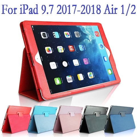 Folio Coque for iPad 2017 2022 9.7 5th 6th iPad Air 1 Air 2 Case Magnetic Smart A1566 A1822 PU Stand for iPad 2022 Air 2 Cover ► Photo 1/6