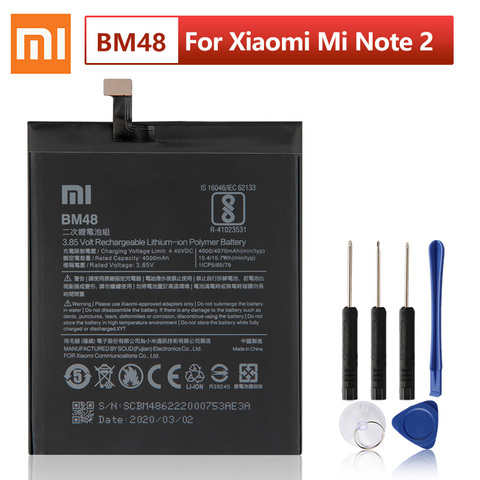 Original XiaoMi BM48 Replacement Battery For XiaoMi Mi Note 2 Note2 Authentic Phone Batteries 4070mAh ► Photo 1/6