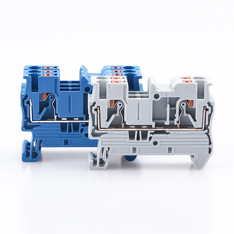 Din Rail Terminal Block PT-2.5 Push In Terminal Connector Spring Screwless Electrical Wire Conductor Terminal Block PT2.5 10pcs ► Photo 1/6