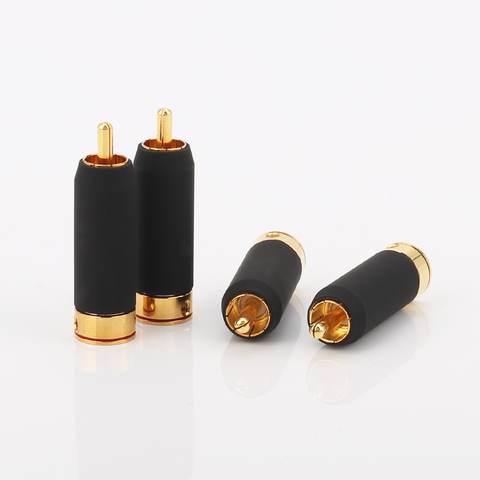 4PCS R004 Audiocrast 24K Gold Plated PHONO RCA PLUGS  DIY Audio Cable ► Photo 1/6