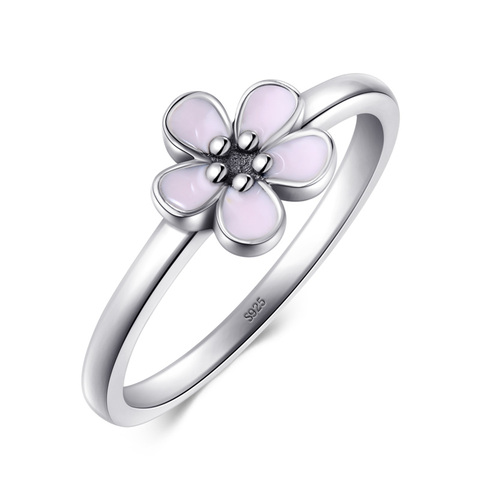Modian Top Quality Elegant Pink Enamel Fashion Ring 100% Original 925 sterling Silver Engagement Jewelry For Women Wedding Gift ► Photo 1/6