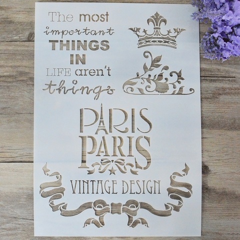 A4 Size DIY Craft Paris Stencils for Painting on Wood,Fabric,Walls Art Scrapbooking Stamping Album Embossing Paper Card ► Photo 1/3