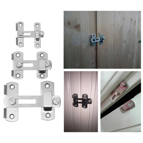 Home Hardware Guard Latch Bolt With Screws Sliding Window Door Lock Handle Stainless Steel Door Latch Home Safety Chain Door ► Photo 1/6