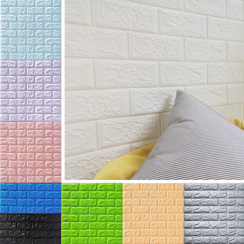 3D Wall Stickers Imitation Brick Bedroom Decor Waterproof Self-adhesive Wallpaper Panel for Home Living Room Kitchen TV Backdrop ► Photo 1/6