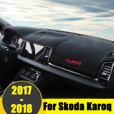 For Skoda Karoq 2017 2022 LHD Car Dashboard Avoid Light Pad Instrument Platform Desk Cover Mat Carpets Accessory ► Photo 1/6