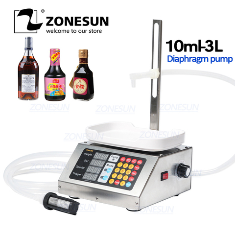 ZONESUN Semi Automatic Beverage Mineral Water Milk Drink Bottle Filler Liquid Weight Gravity Gear Pump Perfume Filling Machine ► Photo 1/5