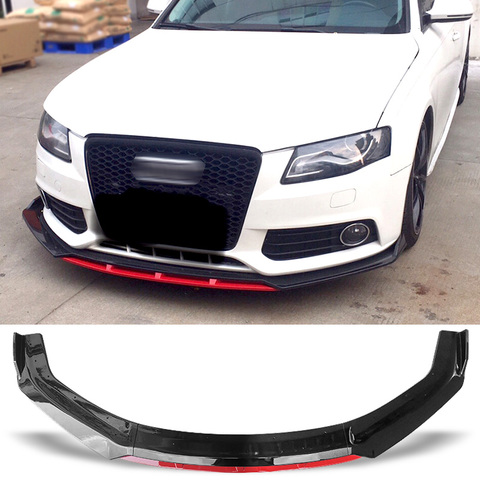 Front Bumper Spoiler Protector Plate Lip Type DGS Body Kit Splitter Carbon Surface Chin Shovel For Audi A4 B8 S4 2008-2010 ► Photo 1/6