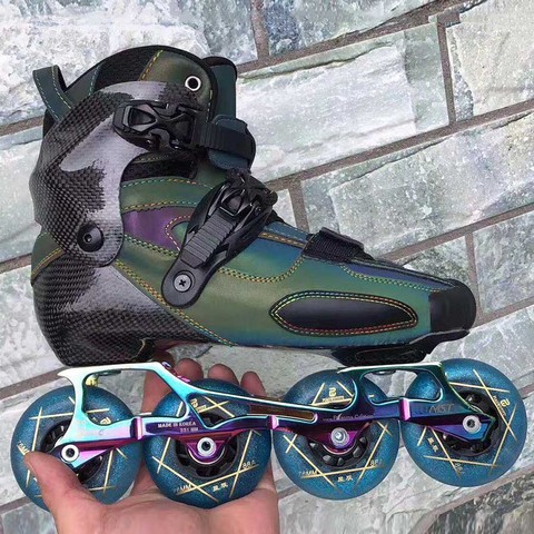 2022 Reflective Carbon Fiber Slalom Inline Skates Child Adult Roller Skating Shoes Sliding Patines Similar With SEBA IGOR KSJ ► Photo 1/6