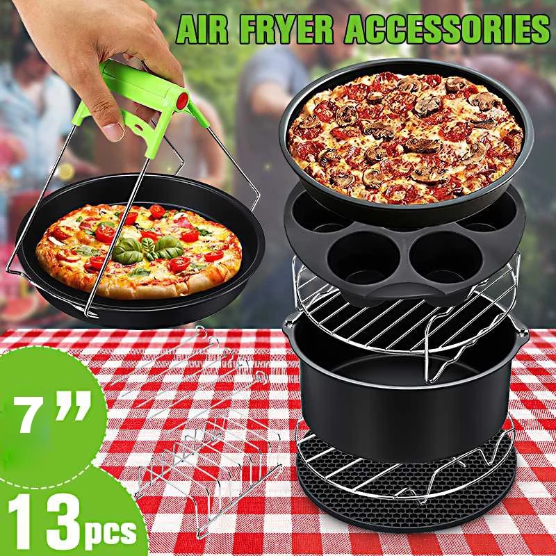 7Pcs/Set High Quality 8 Inch Air Fryer Accessories For Gowise Phillips  Cozyna And Secura Fit All Air fryer 5.3QT to 5.8QT