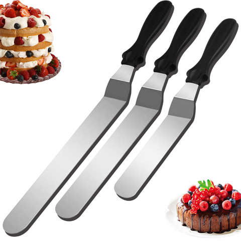 6/8/10 inch Stainless Steel Cake Spatula Butter Cream Icing Frosting Knife  Smoother Kitchen Pastry Cake Decoration Tools