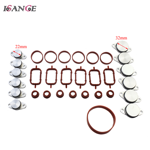 22/ 32mm Swirl Flap Gasket Seals Plates Kit For BMW X3 X5 X6 E39 E46 E53 E38 E90 11617790198 11612246945 11612245439 11617800585 ► Photo 1/6