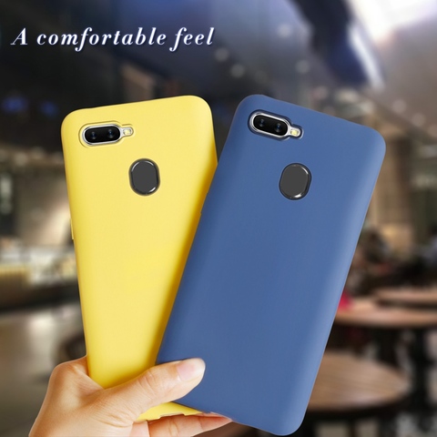 For OPPO A5S Case AX5s CPH1909 Soft Liquid Silicone Skin Phone Back Cover For Oppo A7 AX7 CPH1901 CPH1903 A5s Cases Fundas Shell ► Photo 1/6