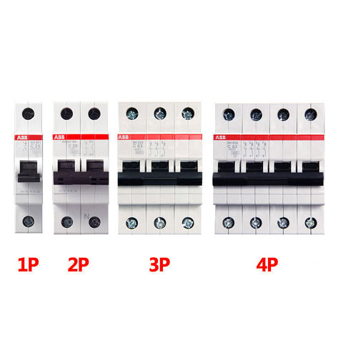 ABB Miniature Circuit Breaker S201-C25 lighting switch MCB1P2P3P4P1A2A3A4A6A10A16A20A25A32A40A50A63A80A100A ► Photo 1/6