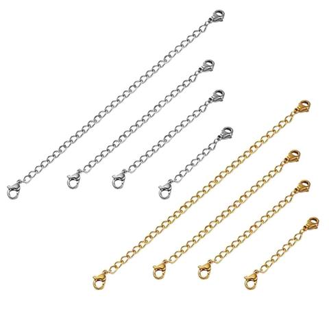 10pcs Stainless Steel Extender Chain Adjustable Necklace Bracelet, Lobster Clasps Extension Link Set for DIY Jewelry Making ► Photo 1/6