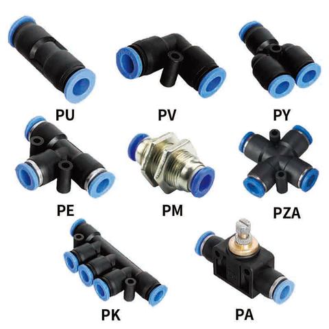 Pneumatic fittings PU/PY/PY/PE/PM/PZA/PK/PA water pipes and pipe connectors direct thrust 4 to 12mm plastic hose quick couplings ► Photo 1/5