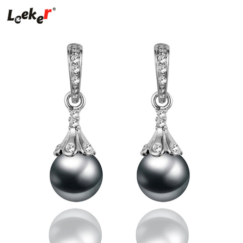 LEEKER Women Vintage Wedding Jewelry Gray White Imitation Pearl Earrings Female Drop Earings 754 LK9 ► Photo 1/6
