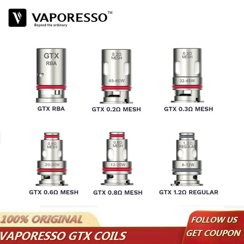 Original Vaporesso GTX Mesh Coil 0.2ohm 0.3ohm 0.6ohm 0.8ohm RBA Atomizer Core Head for Target PM80 Gen Nano GTX One Vape Kit ► Photo 1/6