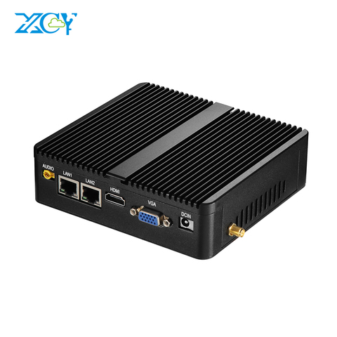 Mini PC Celeron J1900 Quad-Core Dual LAN 2*COM Fanless Mini Computer Celeron N2830 J1800 Windows 10 NetTop 300M WIFI HDMI VGA ► Photo 1/6