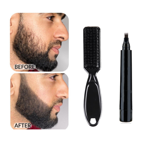 Four-prong Waterproof Beard Pen And Beard Brush And Shredded Hair Brush Combination Coverage Long-lasting Repair Shape TSLM1 ► Photo 1/6
