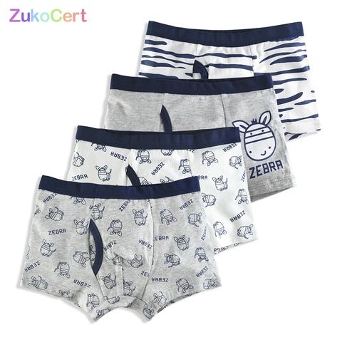 4pcs/Lot Boys Boxer Briefs Kids Cotton Underwear Baby Boy