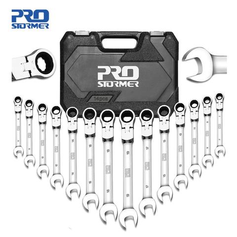 PROSTORMER 14PCS Keys Set Multitool Wrench Ratchet Spanners Set Hand Tool Wrench Set Universal Wrench Tool Car Repair Tools ► Photo 1/6