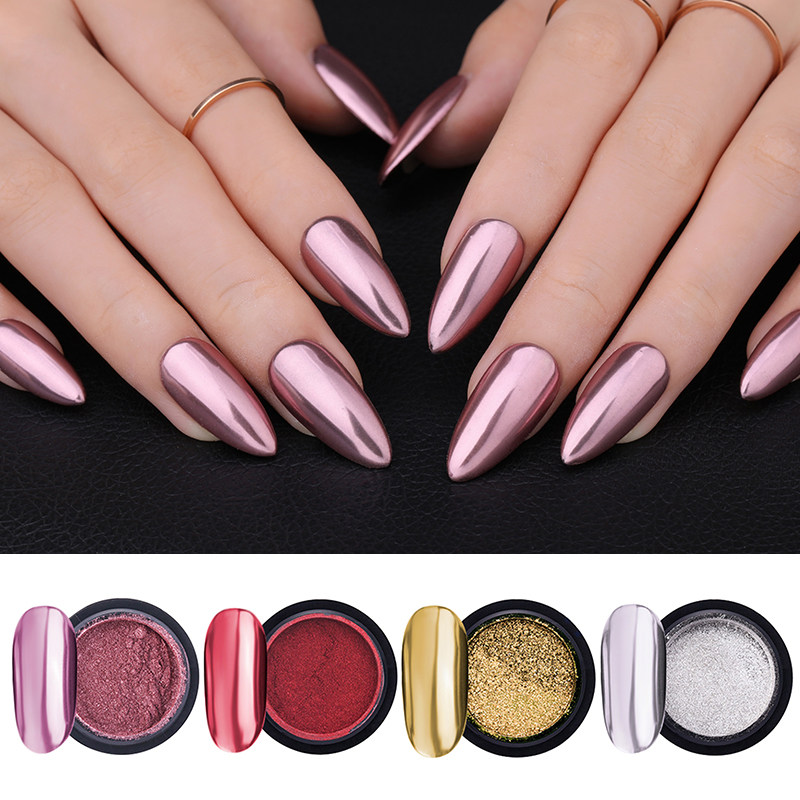 LEMOOC Nail Shimmer Powder Shining Rose Gold Metal Mirror Effect Nail  Chrome Pigment Dust Nail Art Decoration - Price history & Review |  AliExpress Seller - UCHARM Store 