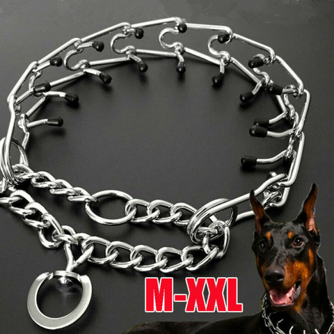 Dog Choke Collar Metal Steel Chain Prong-pinch1 M-xxl Training Pet Spike Safety ► Photo 1/6