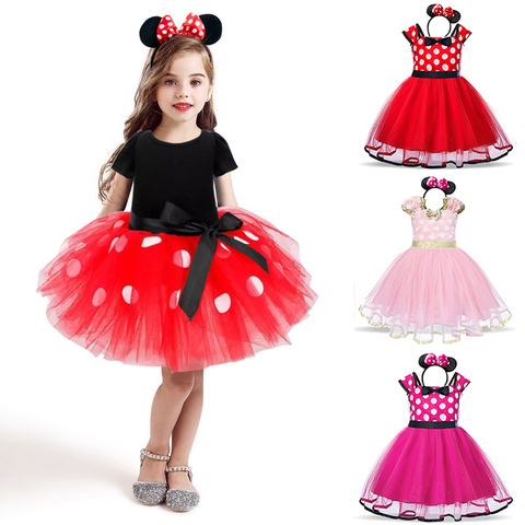 Mini Mouse Baby Girl Dress 2-6 Yrs Cosplay Princess Costume for Girls Kids Birthday Christmas Party Polka-Dot Dresses Clothing ► Photo 1/6