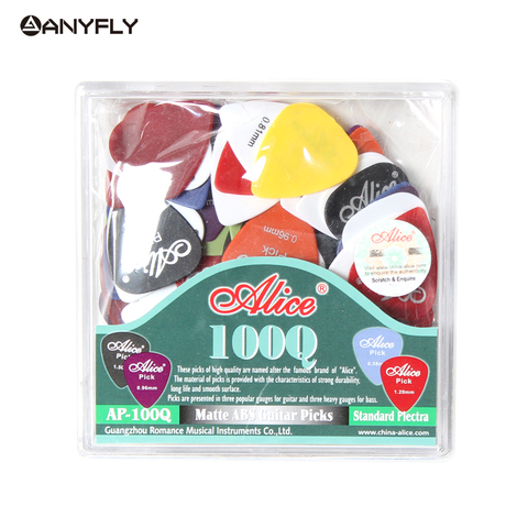 Alice AP-100Q 100pcs Acoustic Electric Guitar Picks Matte ABS Antiskid Plectrum 6 Thickness For Choose Wholesales ► Photo 1/5