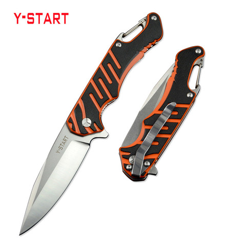 Y-START Woodpecker LK5020 Flipper Folding Knives 440C Blade G10 Handle Hunting Sharp Cutting Pocket Knife with Clip Outdoor Gear ► Photo 1/6