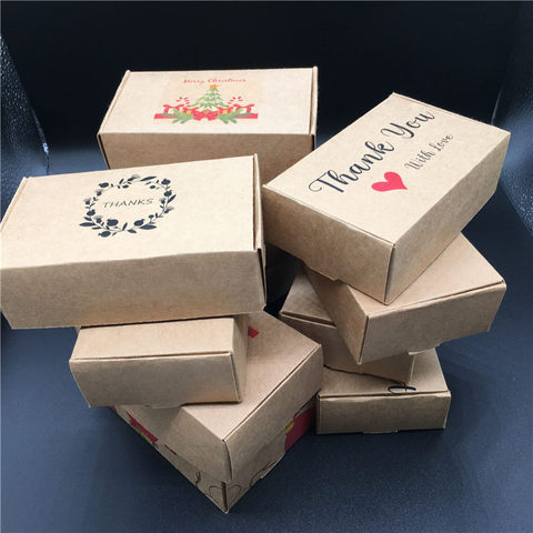 10PCS/Lot 11.5x7x3.5cm Rectangle Kraft Packaging Box Wedding Party Favor Supplies Handmade Soap Chocolate Candy Storage Carton ► Photo 1/6
