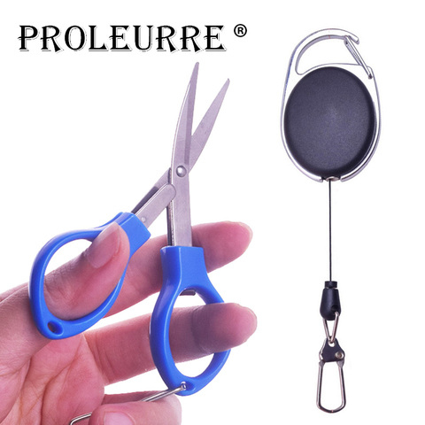 Multi-purpose Portable Fold Fish Scissor Telescopic buckle for Fishing Clipper Cutting Line Scissor Cord Sewing Fishing Tackle ► Photo 1/6