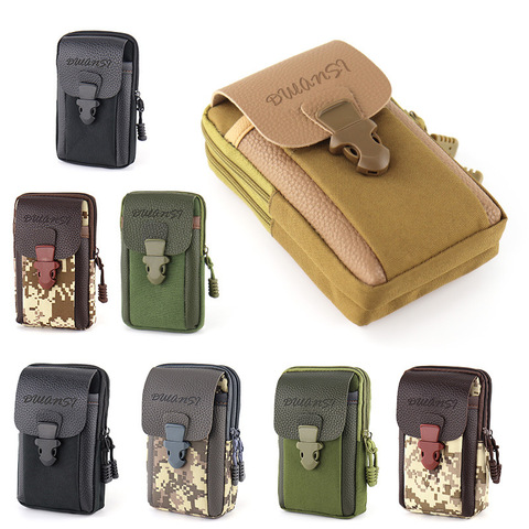 Universal Canvas Multifunction Mobile Phone Bag For Samsung/iPhone/Huawei/HTC/LG/Xiaomi Wallet Case Belt Pouch Coin Purse Cover ► Photo 1/6