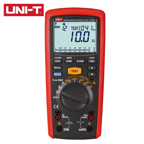 UNI-T UT505A Handheld Insulation Resistance Tester Auto Range True RMS 6000 Display Count Step Voltage DAR ► Photo 1/5