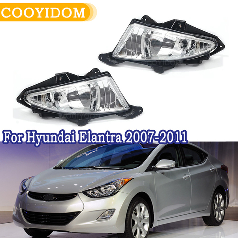 COOYIDOM Car External Light Lamp Daytime Running light DRL For Hyundai Elantra 2007-2011 Clear Front Fog Lights w/ 881 27W Bulbs ► Photo 1/6