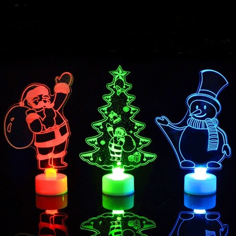 LED Christmas Decoration Night Lights Flashing Christmas Santa Claus Snowman Xmas Tree Lights Lamp Ornament for New Year Party ► Photo 1/6