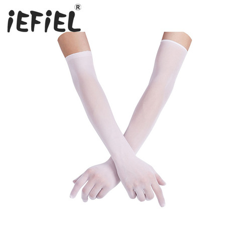 Sexy Lingerie Unisex Women Mens Mesh See Through Gloves Stretchy Full Finger Long Gloves Mittens for Nightwear Self Pleasure ► Photo 1/6