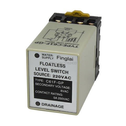 C61F-GP AC 220V floatless level switch / relay with socket base 220VAC C61F - GP water level controller / pump automatic switch ► Photo 1/6