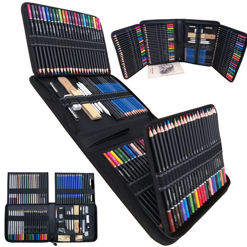 95/144PCS Color Pencil Sketch Pencils Set Drawing Pencil Set Art Tool Kit Watercolor Metallic Oil Pencil For Artist Art Supplies ► Photo 1/6