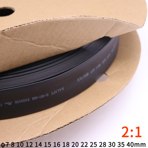 1M 2:1 Heat Shrink Tube Dia 7 8 10 12 14 15 16 18 20 22 25 28 30 35 40mm Wire Shrinkage Sleeving Wrap Kits Sell DIY Connector ► Photo 1/6