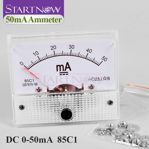 85C1 DC Analog Amperemeter 0-50mA Pointer Current Voltage Meter Gauge AMP Milliammeter Panel For CO2 Laser Tube Power Supply ► Photo 1/6