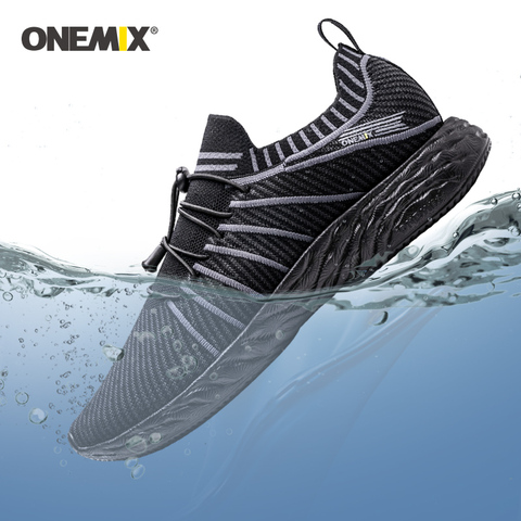 ONEMIX Waterproof Running Shoes for Men Summer Breathable Mesh Unisex Sneakers For Outdoor Slip-on Male Walking Trekking Shoes ► Photo 1/6