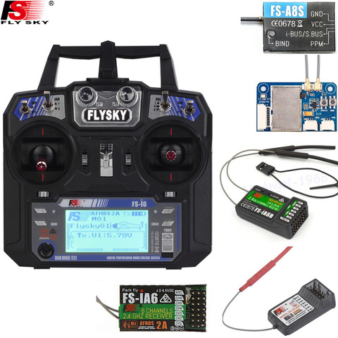 FlySky FS-i6 2.4G 6CH AFHDS RC Transmitter With FS-iA6 FS-iA6B Receiver for Airplane Heli UAV Multicopter Drone ► Photo 1/6