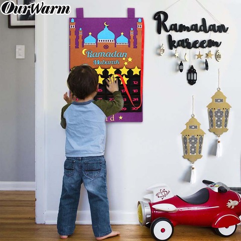 Felt Ramadan Eid Mubarak Kareem Hanging Numbered Countdown