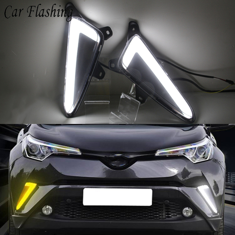 Car Flashing 2Pcs For Toyota CHR C-HR 2016 2017 2022 LED Daytime Running Turning Signal Light DRL Fog Lamp Brake light Lamp ► Photo 1/6